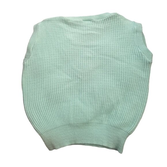 Perrie Ellen 100% Acrylic V-Neck Knit Vest Mint Green Made In USA Women's M - Picture 4 of 4